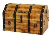 Large Wooden Pirate Trunk with Lion Rings