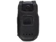 Wireless Solutions Leather Case for Samsung Cricket Cal Comp A200 Black