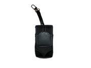WAU Titan Vertical Leather Nylon Pouch with Swivel Belt Clip for Motorola V3m Black