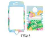 Rocker Series Snap On Protector Case for Apple iPhone 4 4S Peace Sign and Colorful Flowers
