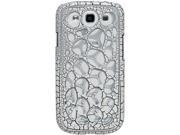 Amzer Synapse Snap On Hard Shell White Black Craquelure For Samsung GALAXY S III GT I9300