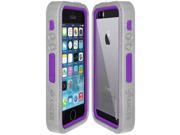 Amzer CRUSTA Rugged Case Grey on Purple Shell Tempered Glass with Holster