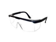 Safety Glasses Strobe Clear Anti Fog Lens Black Frame Adjustable Temples Molded In Sideshields