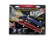 Flashlight Set 2 Piece Includes 5 LED Mini and 6 LED Both with Extendable Magnetic Pickup