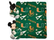 Miami College Disney 40x50 Fleece Throw w 14 Plush Mickey Hugger
