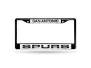 San Antonio Spurs NBA Black Chrome Laser Cut License Plate Frame