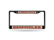 Florida State Seminoles NCAA Black Chrome Laser Cut License Plate Frame