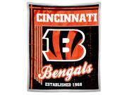Bengals National Football League 50 x60 Mink with Sherpa Throw Old School series