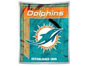 Dolphins National Football League 50 x60 Mink with Sherpa Throw Old School series