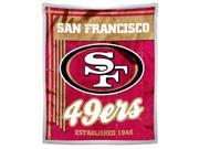 49ers National Football League 50 x60 Mink with Sherpa Throw Old School series