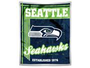Seahawks National Football League 50 x60 Mink with Sherpa Throw Old School series