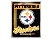 Steelers National Football League 50 x60 Mink with Sherpa Throw Old School series