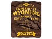 Wyoming College Retro 50x60 Raschel Throw