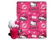 Dolphins 40x50 Fleece Throw and Hello Kitty Character Pillow Set