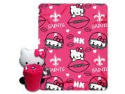 Saints 40x50 Fleece Throw and Hello Kitty Character Pillow Set