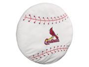 Cardinals 15 x15 x2 Embroidered Baseball Shaped Plush Pillow with Applique