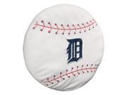 Tigers 15 x15 x2 Embroidered Baseball Shaped Plush Pillow with Applique