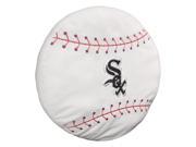 White Sox 15 x15 x2 Embroidered Baseball Shaped Plush Pillow with Applique