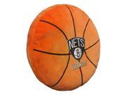 Brooklyn Nets 15 x15 x2 Embroidered Basketball Shaped Plush Pillow with Appliqu