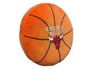 Bulls 15 x15 x2 Embroidered Basketball Shaped Plush Pillow with Appliqu