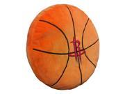 Rockets 15 x15 x2 Embroidered Basketball Shaped Plush Pillow with Appliqu