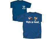 Wife is Good Dog Gone Again T Shirt Harbor Blue