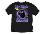 My Life is Drums T Shirt Black
