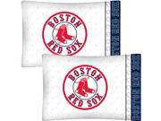 MLB Boston Red Sox Baseball Set of 2 Logo Pillow Cases