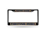 Notre Dame Fighting Irish NCAA Black Chrome Laser Cut License Plate Frame