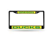 Oregon Ducks NCAA Black Chrome Laser Cut License Plate Frame