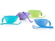Non Skid Feeding Bowl with Lid Handle and Spoon Case Pack 36