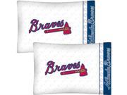 MLB Atlanta Braves Baseball Set of 2 Logo Pillow Cases