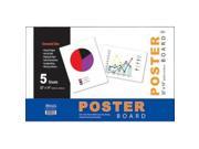 Bazic 22 x 14 White Poster Board 5 Pack Case Pack 48