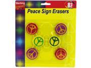 8 Pack Peace Sign Erasers Case Pack 24