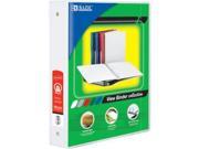 Bazic 1.5 White Bulk 3 Ring View Binder with 2 Pockets Case Pack 12