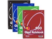 Bazic 514 24 100 Ct. Quad Ruled 4 1 Spiral Notebook Pack of 24