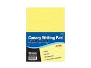 Bazic 555 24 50 Ct. 5 in. x 8 in. Canary Jr. Perforated Writing Pad Pack of 24