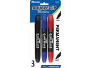 Bazic 1242 24 Assorted Color Double Tip Permanent Marker Pack of 24