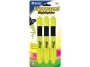 Bazic 2326 24 Yellow Desk Style Fluorescent Highliters with Cushion Grip Pack of 24