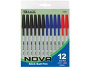 BAZIC Nova Assorted Color Stick Pen 12 Pack Case Pack 24