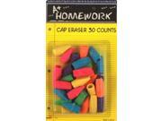 Assorted Colors Eraser Cap 30 Pack Case Pack 48