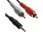 Axis 41361 3.5mm Stereo Plug 2 Rca Plugs Y adapter 6 Ft