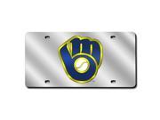 Milwaukee Brewers Laser Cut Silver License Plate