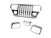 Omix ada This chrome grille overlay from Mopar fits 87 95 Jeep YJ Wranglers. 12033.06