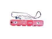 Aluminum Valve Cover Red 258; 81 87 Jeep CJ Wrangler YJ