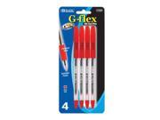 Bazic 17029 24 G Flex Red Oil Gel Ink Pen with Cushion Grip Pack of 24
