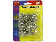 100 Pack Flat Round Steel Thumbtacks Case Pack 24