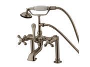 Kingston Brass Cc109T8 Clawfoot Tub Filler With Hand Shower Brushed Nickel Finish