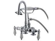 Kingston Brass Cc18T1 Clawfoot Tub Filler With Hand Shower Polished Chrome Finish