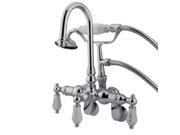 Kingston Brass Cc304T1 Clawfoot Tub Filler With Hand Shower Polished Chrome Finish
